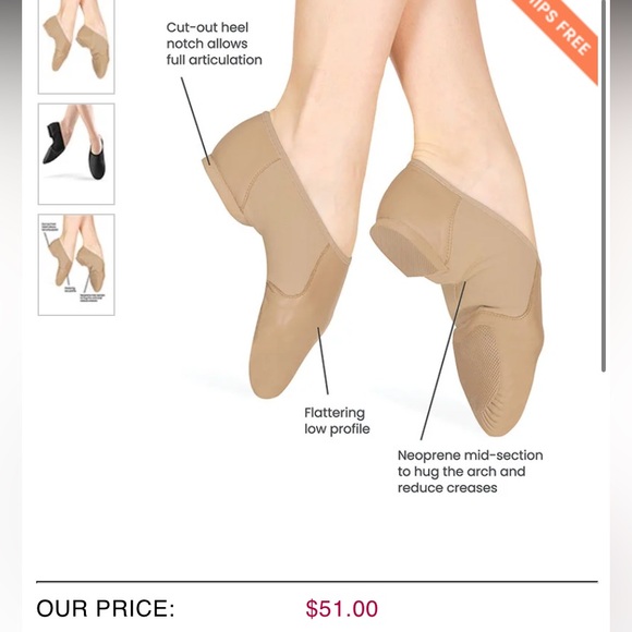 Bloch Adult “Neo Flex” Slip-on Jazz Shoe - Picture 2 of 8